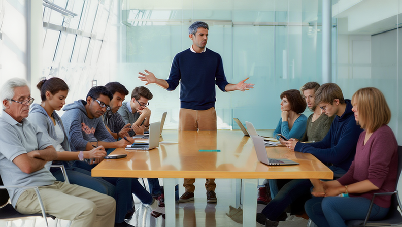 Team im Meeting ohne Beteiligung - Null Bock Mitarbeiter oder systematisches Schweigen